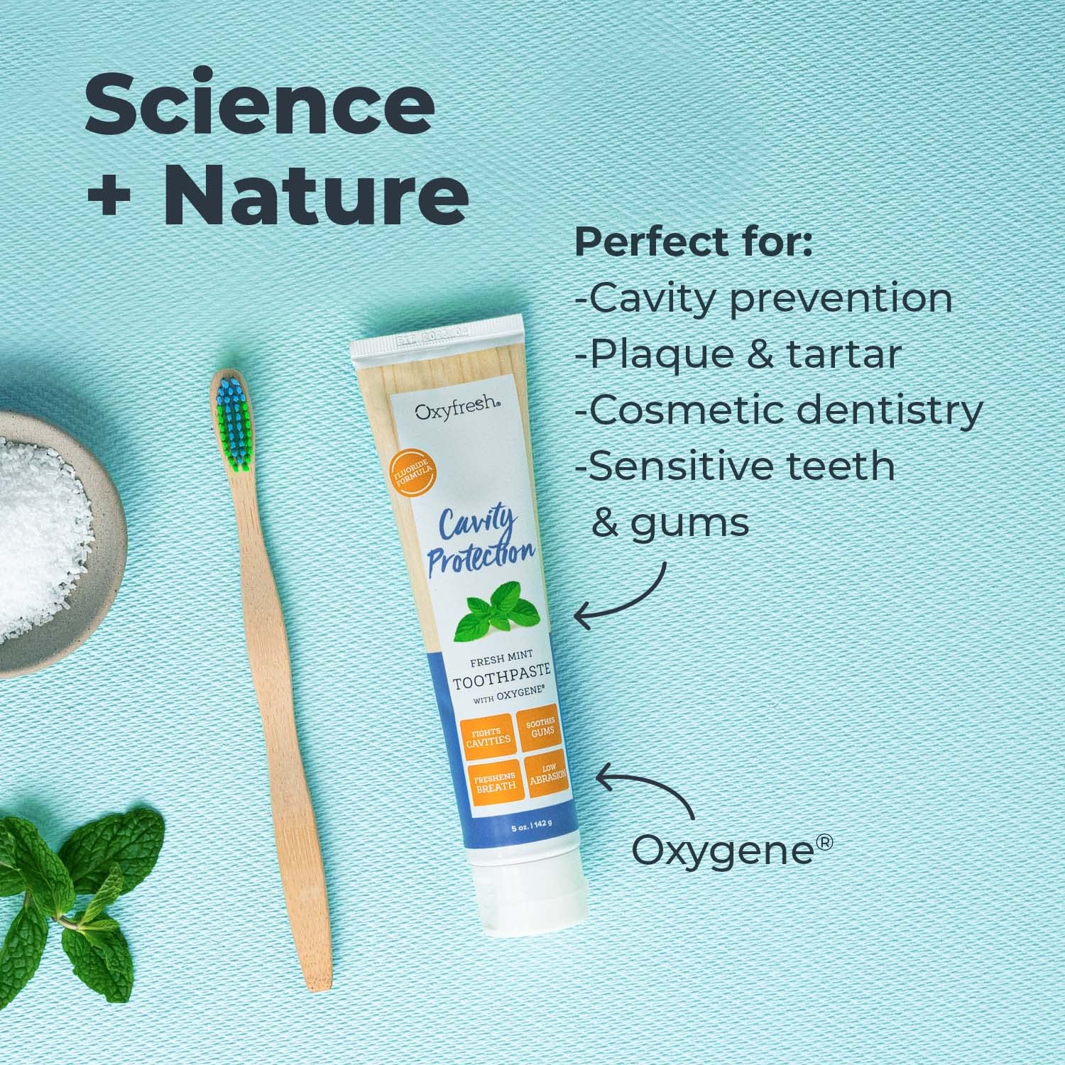 Tooth sensitivity relief with Oxyfresh toothpaste