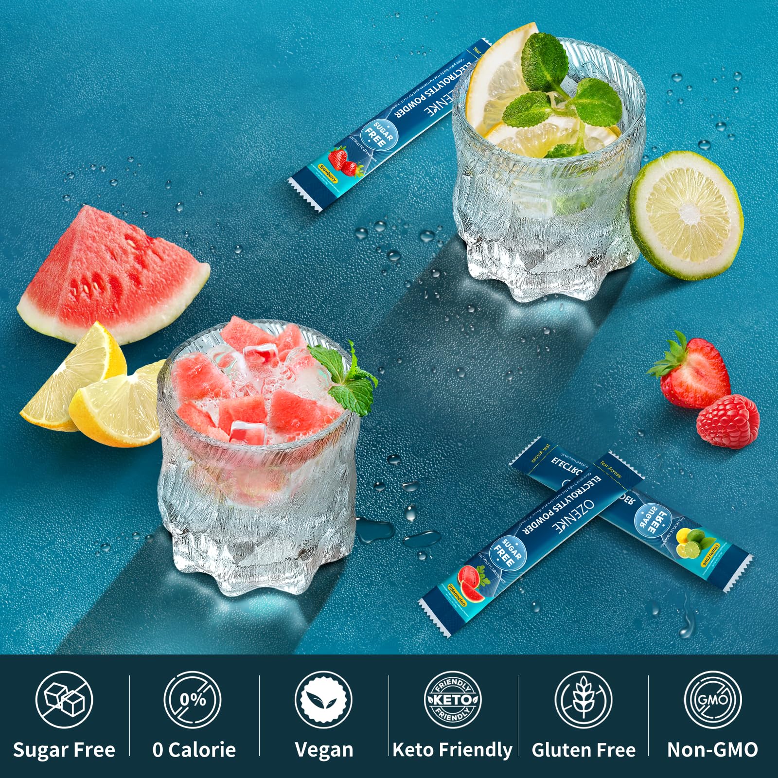 Ozenke electrolyte packets strawberry flavor