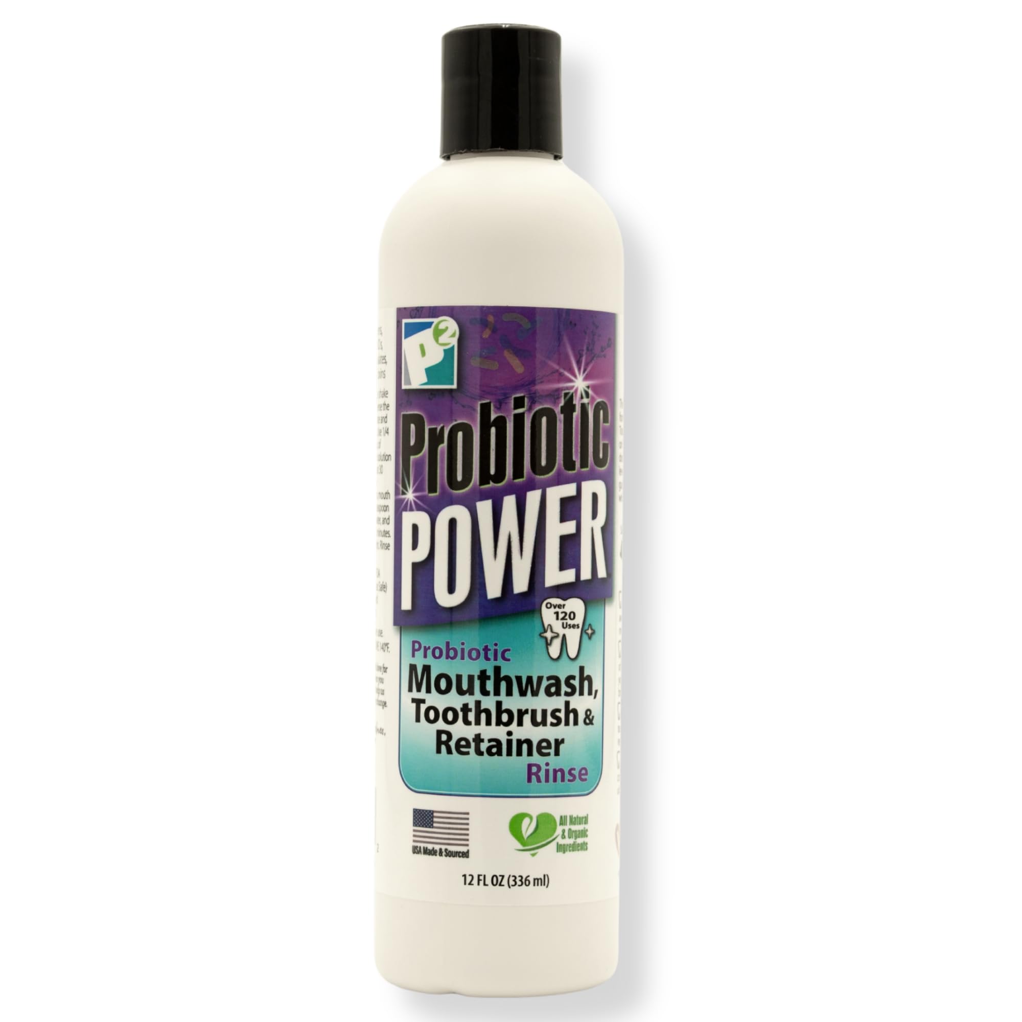 P2 Probiotic Power Mouthwash bottle with spearmint flavor