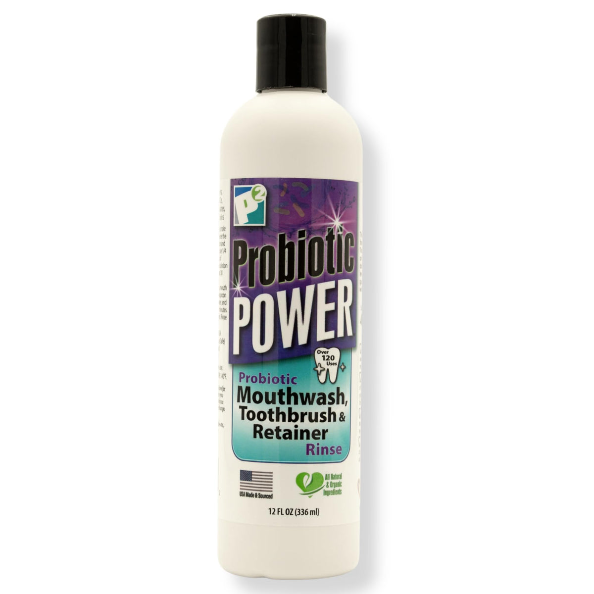P2 Probiotic Power Mouthwash bottle with spearmint flavor