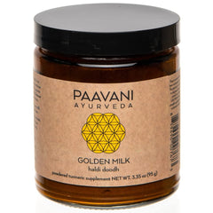 PAAVANI Golden Milk powder container with turmeric root