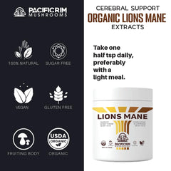Dual-extraction process illustration for Lions Mane powder