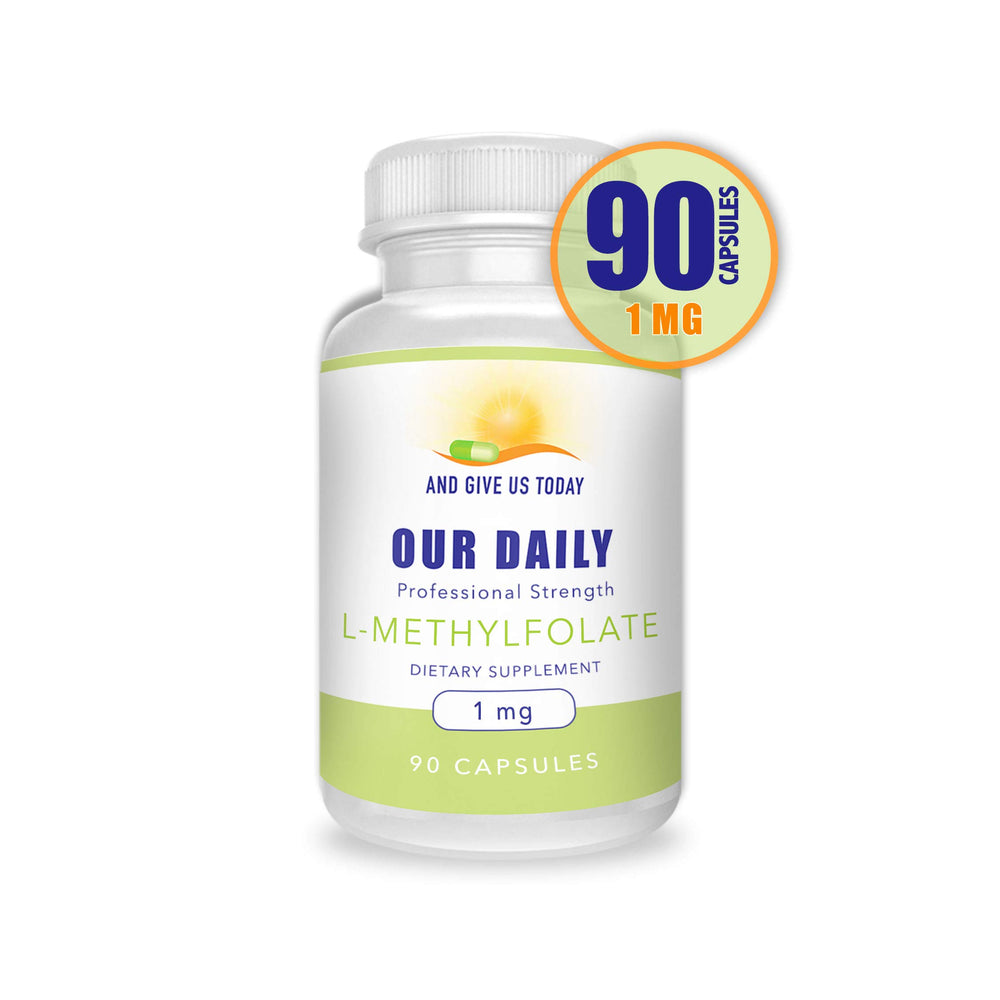 Pack of two bottles totaling 180 vegetarian methylfolate capsules