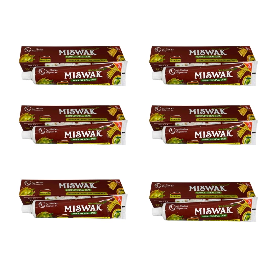 Six-pack carton of Organic Miswak Moringa 10-in-1 toothpaste