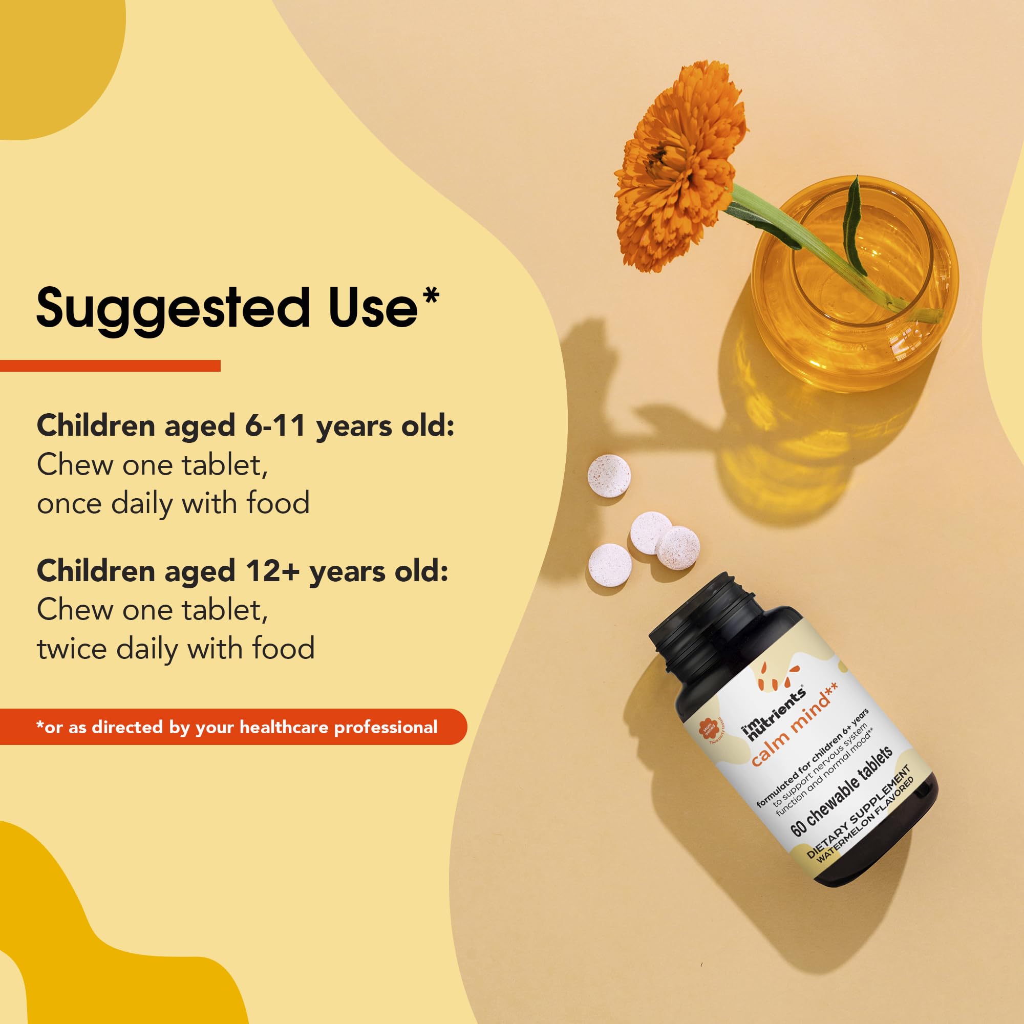 Pack shot of I’m Nutrients Calm Mind 60 chewable tablets
