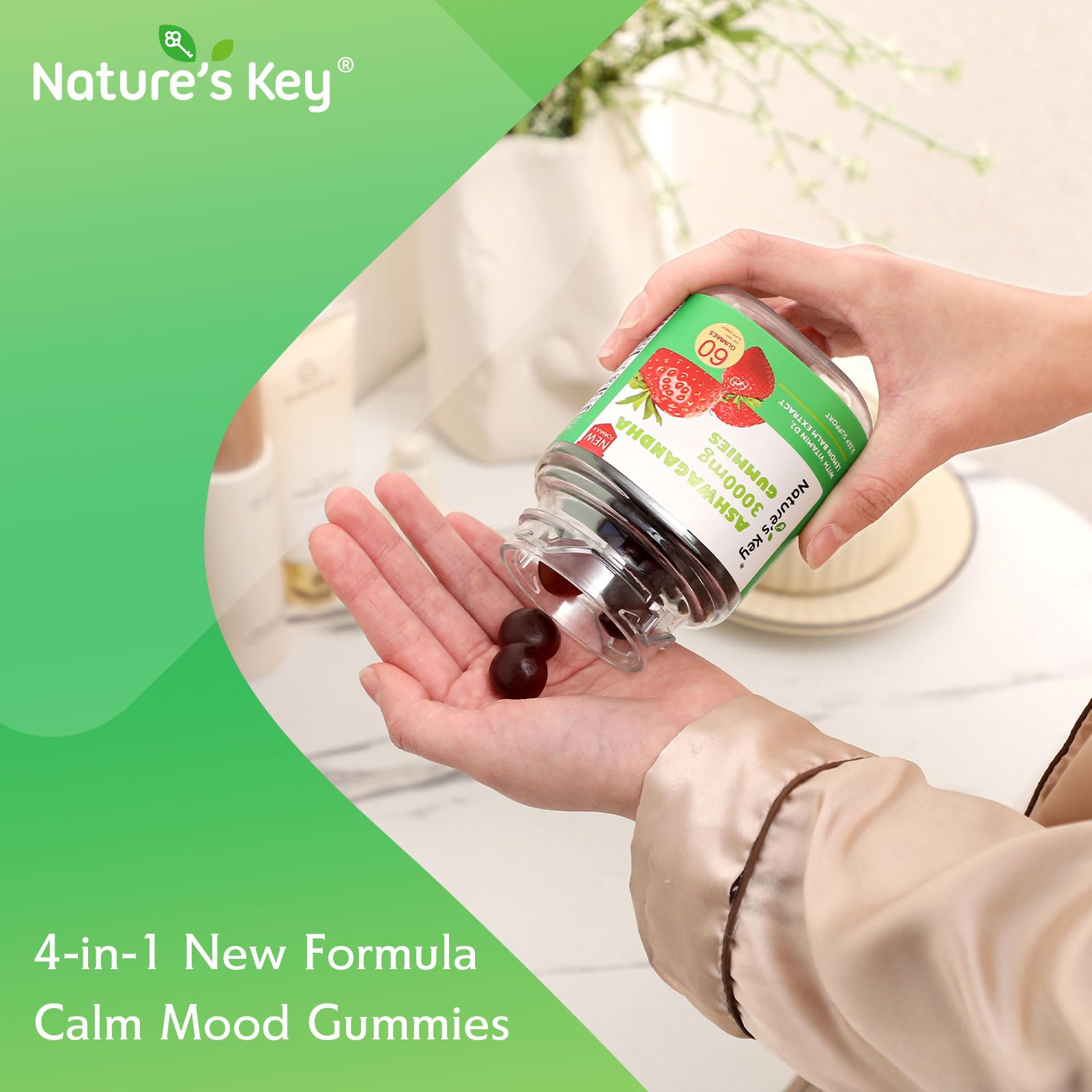 Pack of 1 Nature's Key Ashwagandha Gummies 60 count box