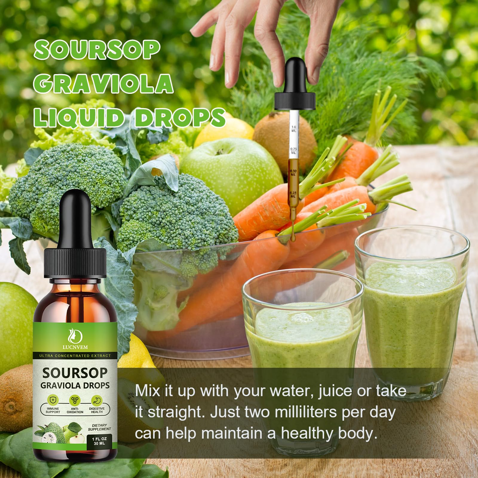 Product packaging and vegan certification for soursop drops