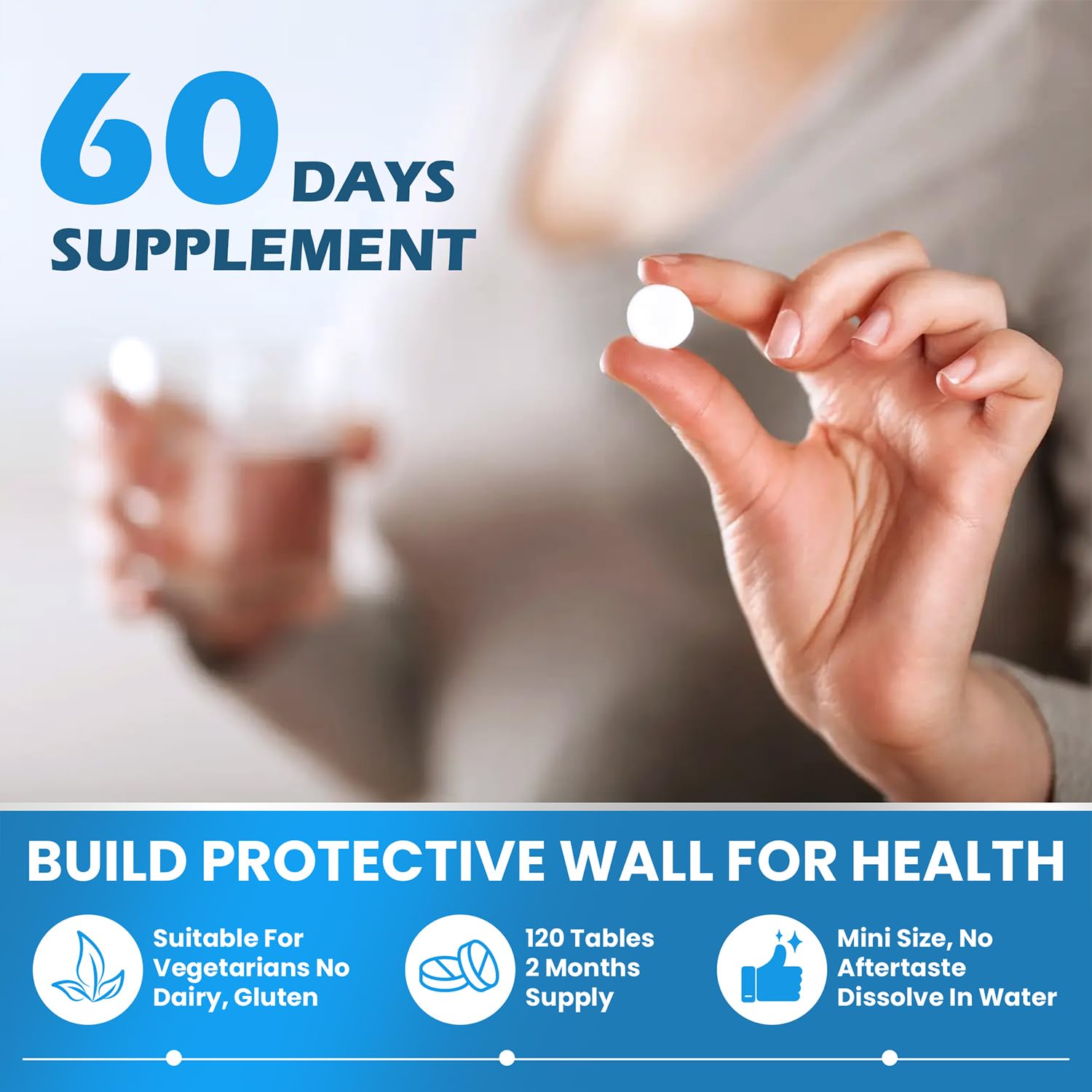 Product packaging showing a 2-pack of hydrogen water tablets