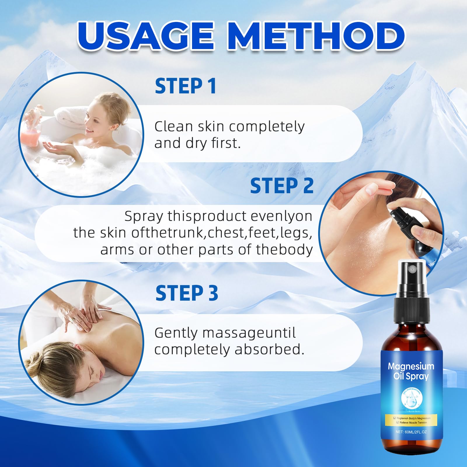 2-pack packaging of magnesium oil spray