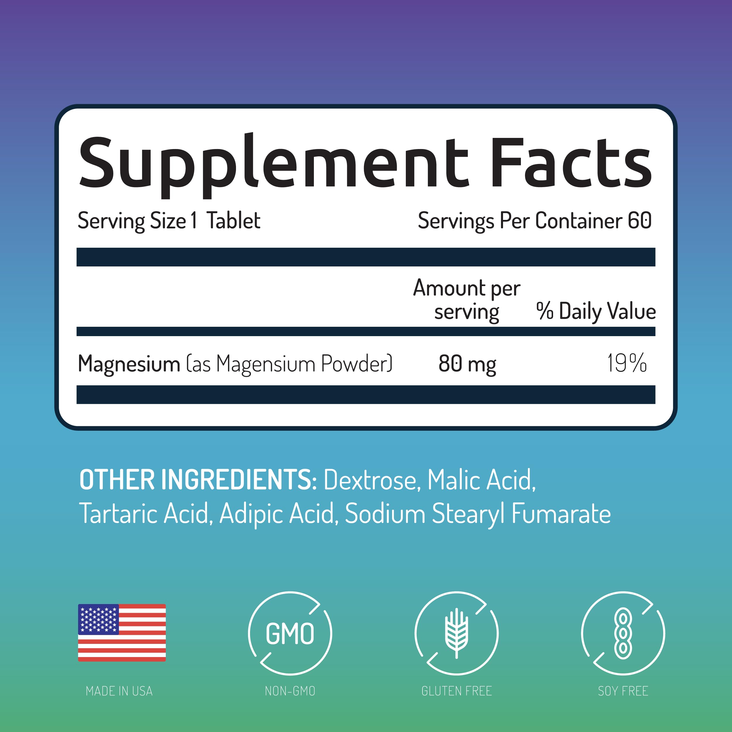 60 servings per bottle packaging