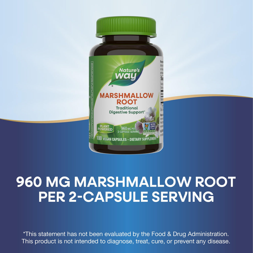 Eco-friendly packaging for Nature's Way marshmallow root supplement
