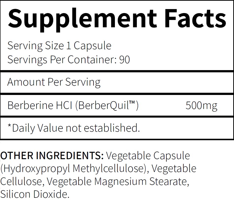 Packaging and labeling of Research Labs berberine