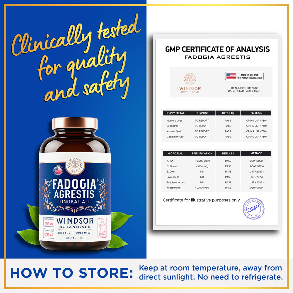 Packaging and ingredient list for the supplement