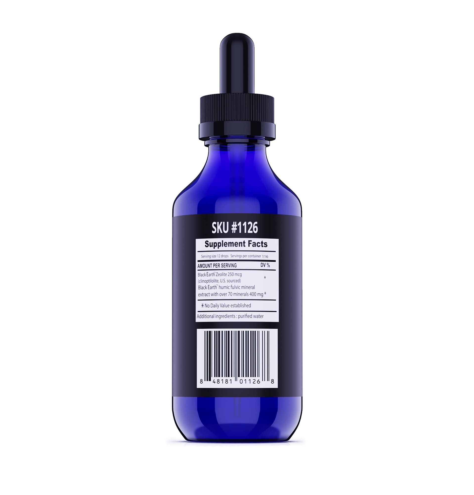 Bottle with packaging on a white background