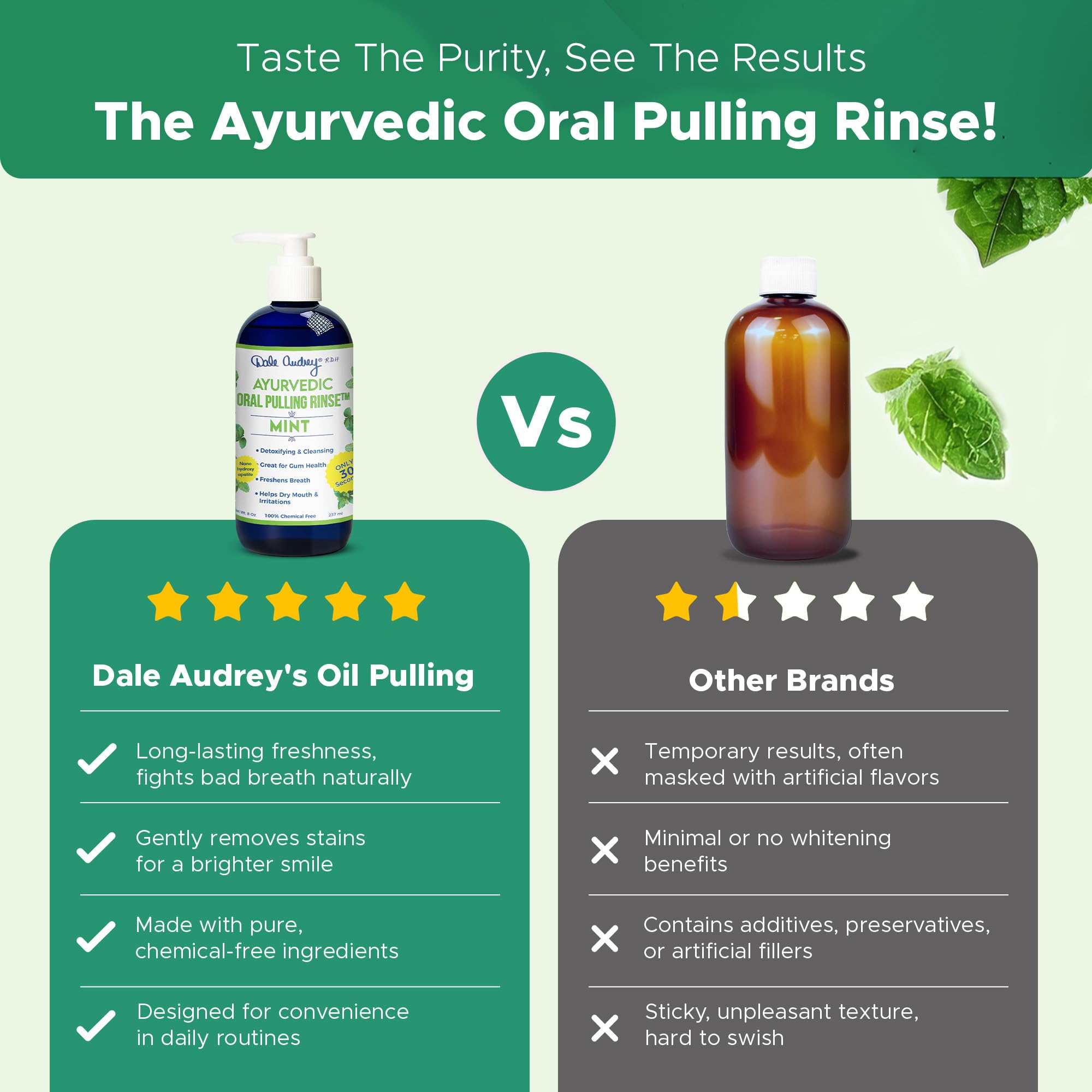 8 oz Dale Audrey mouthwash packaging front view