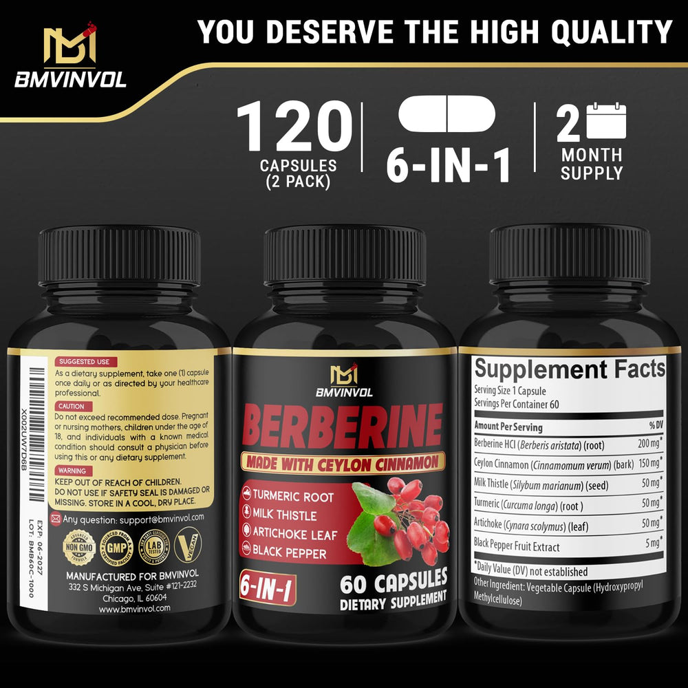 Front view of two-pack Berberine supplement packaging