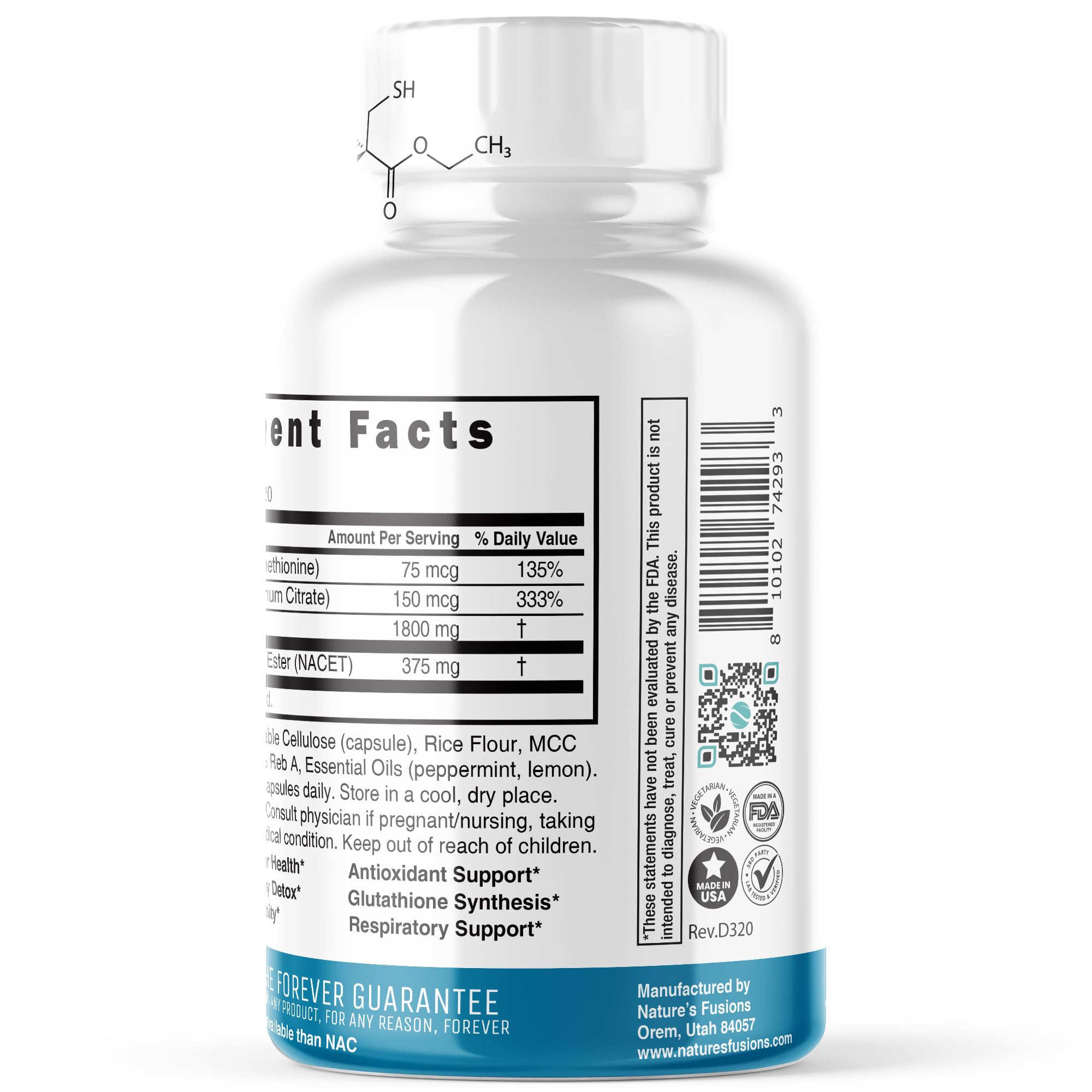 Packaging label and branding for GlyNAC-ET supplement