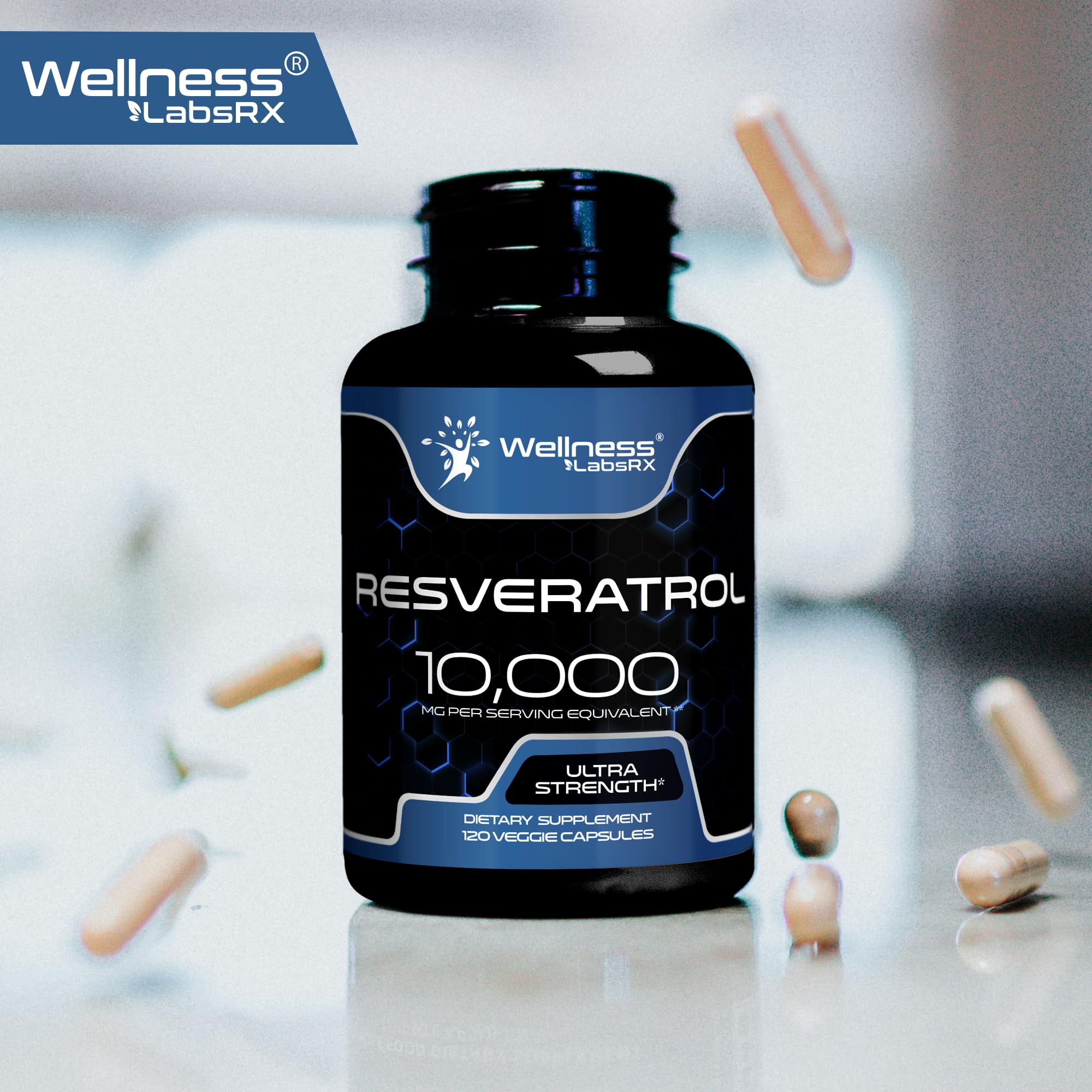 Resveratrol product packaging with GMP quality label