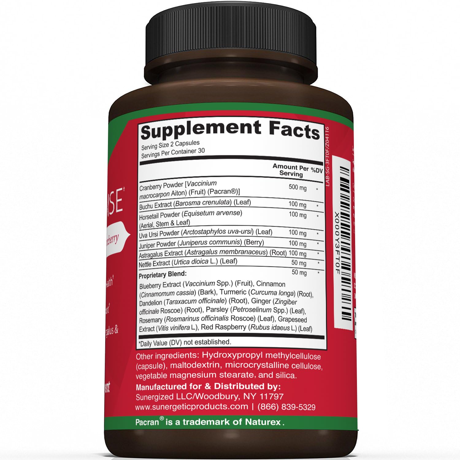 Pacran Cranberry extract used in the kidney support formula