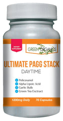 Daytime PAGG Stack pills featuring Biotin, Alpha Lipoic Acid, Garlic Extract and Green Tea