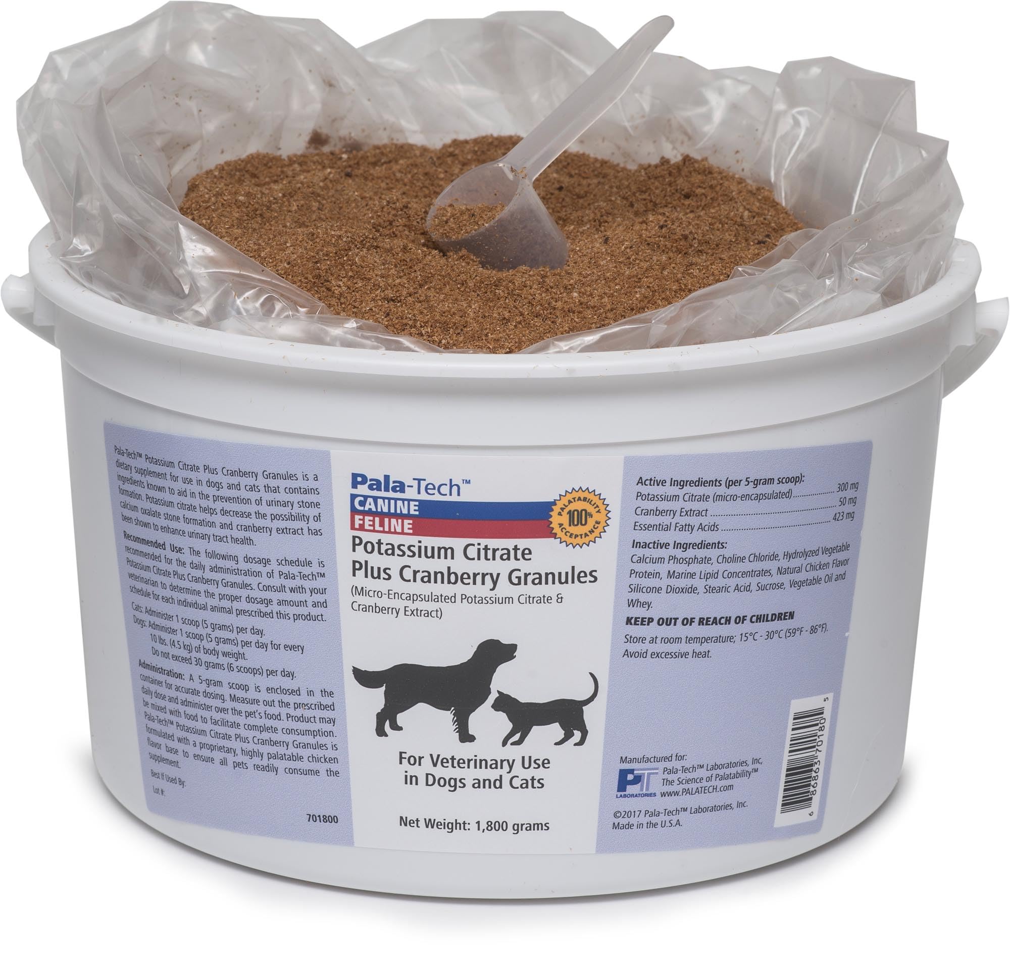 Pala-Tech Potassium Citrate plus Cranberry granules for dogs, 1800 g