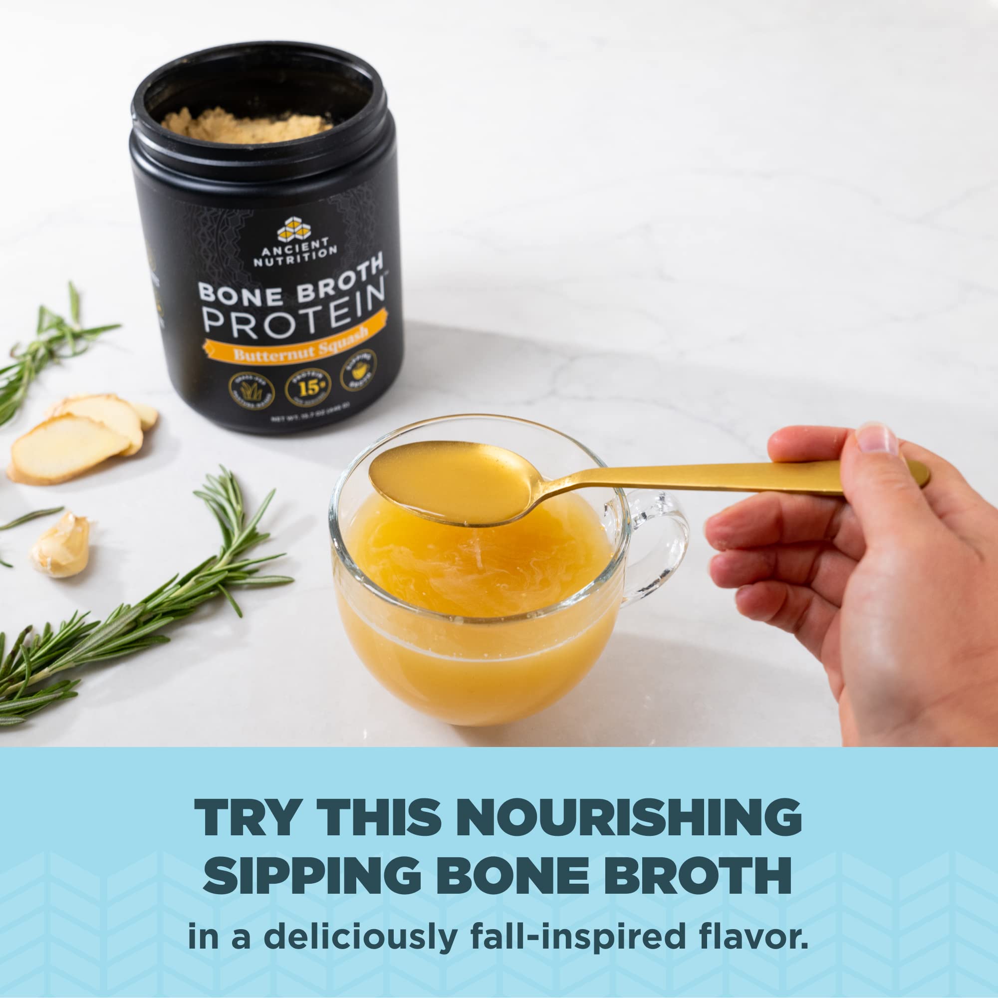 Paleo and keto friendly bone broth protein powder ingredients