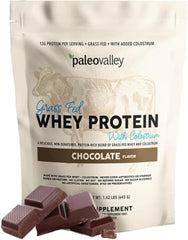 Paleovalley grassfed whey protein powder tub for muscle recovery and gut health