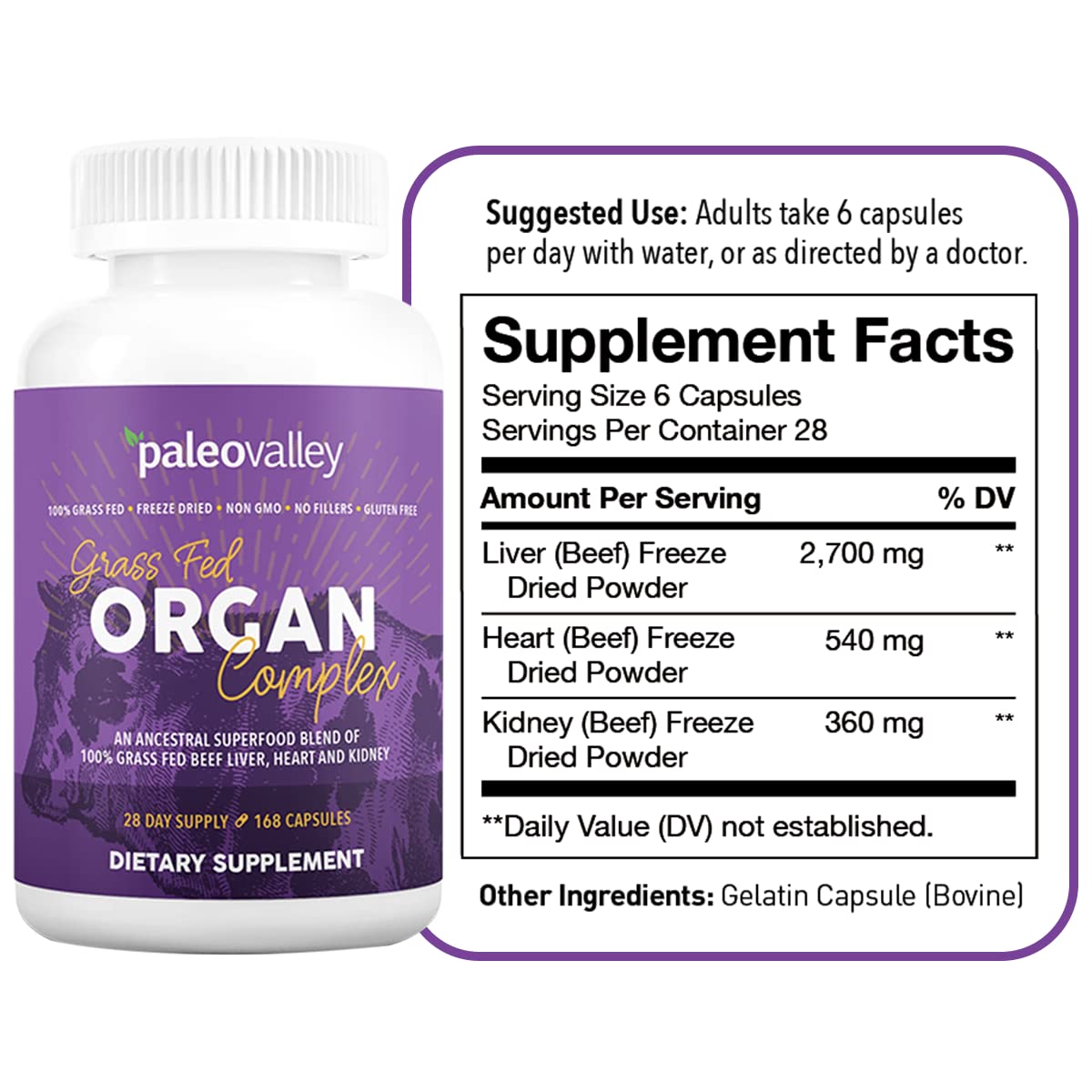 Freeze-dried liver, heart, and kidney organ blend