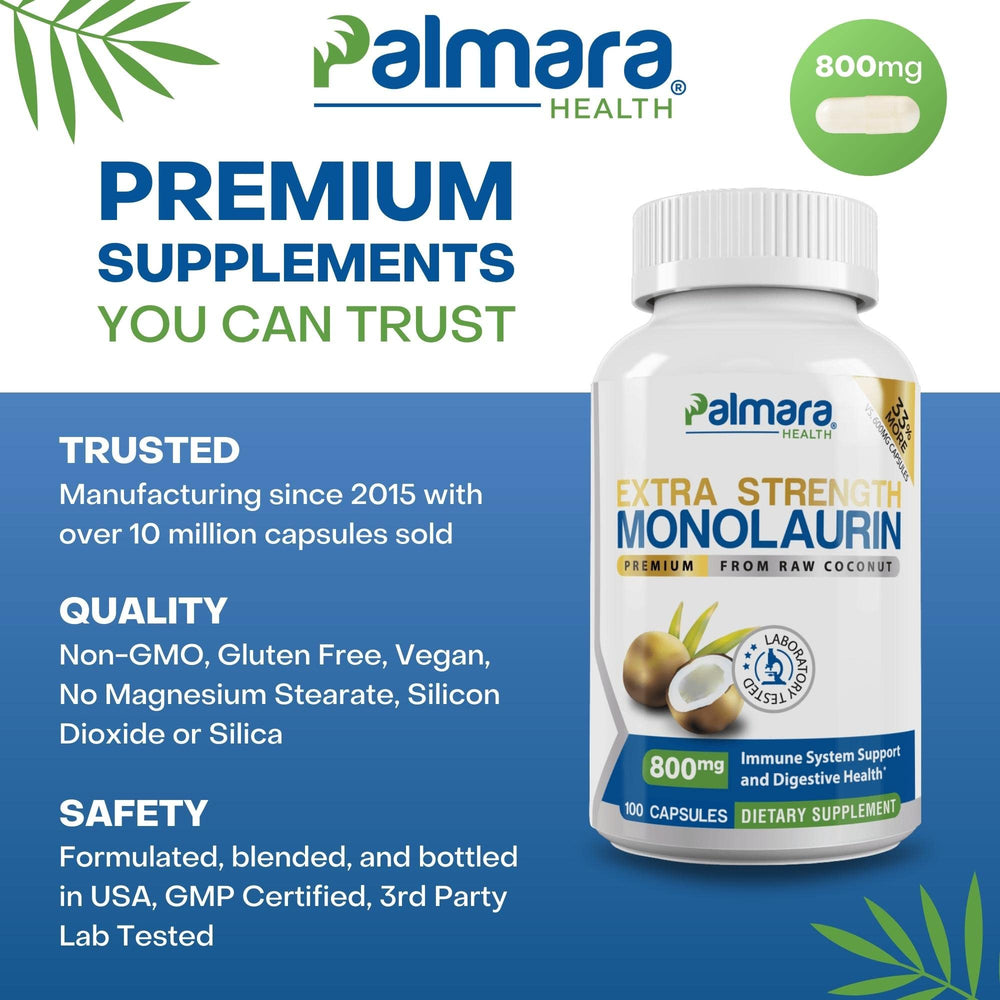 Palmara Health Monolaurin 100-count bottle