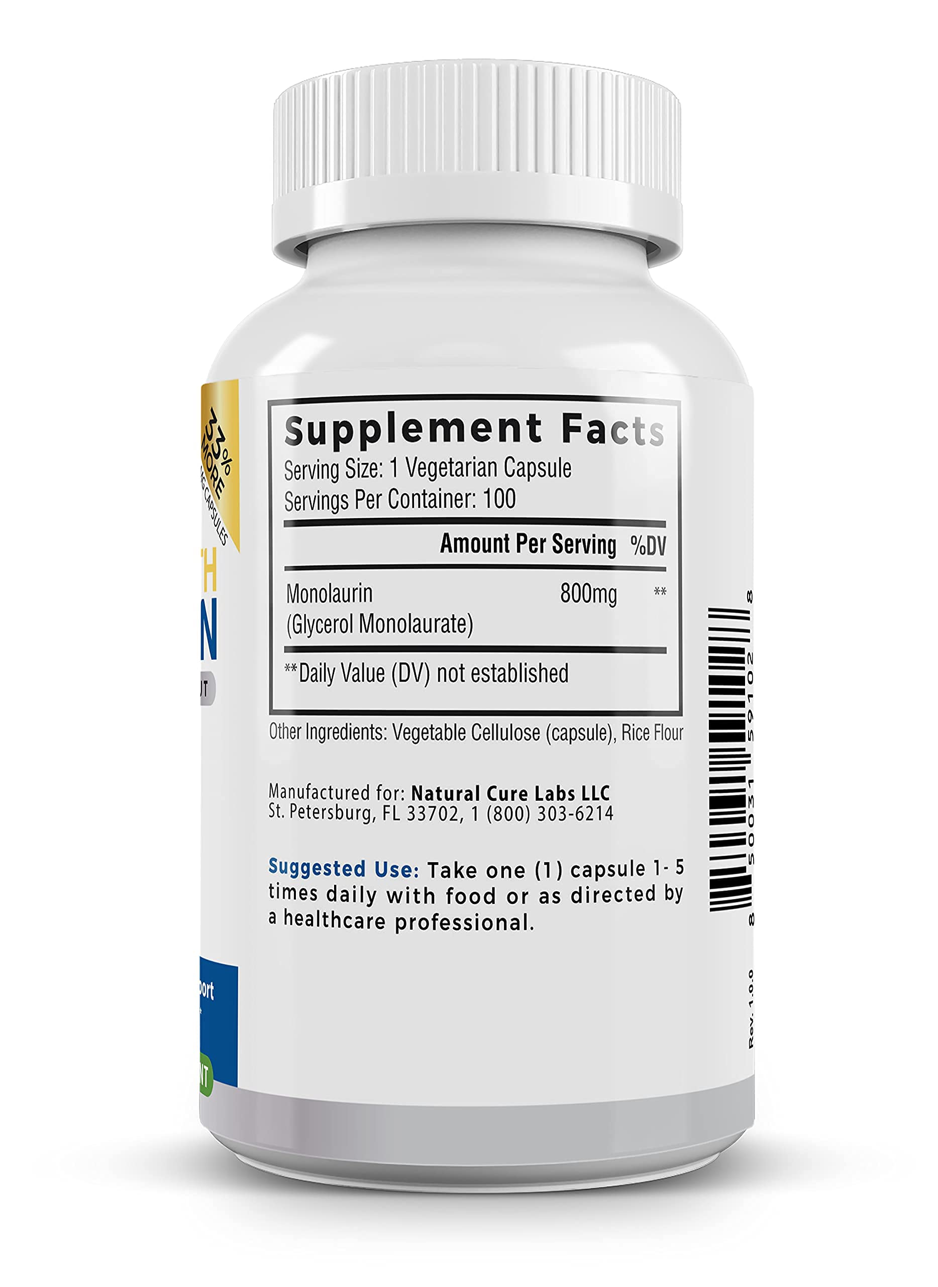 Palmara Health Monolaurin packaging layout