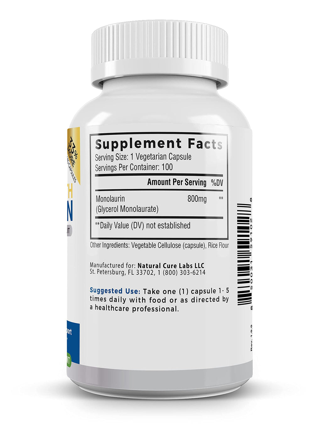 Palmara Health Monolaurin packaging layout