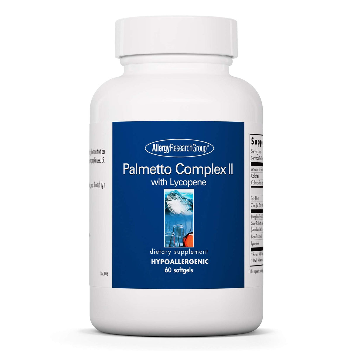 Bottle of Allergy Research Group Palmetto Complex II Prostate Support 60 softgels