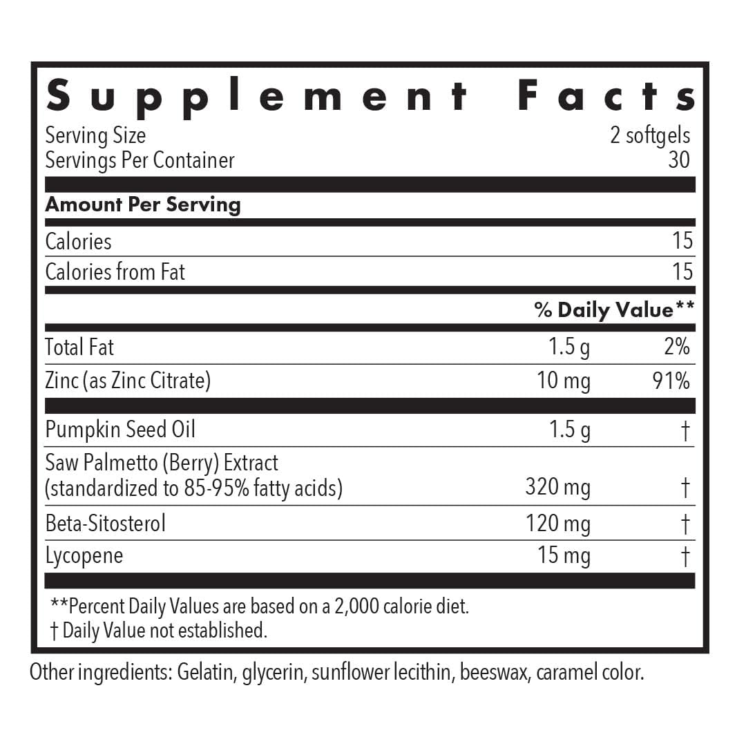 Close-up of Palmetto Complex II bottle label
