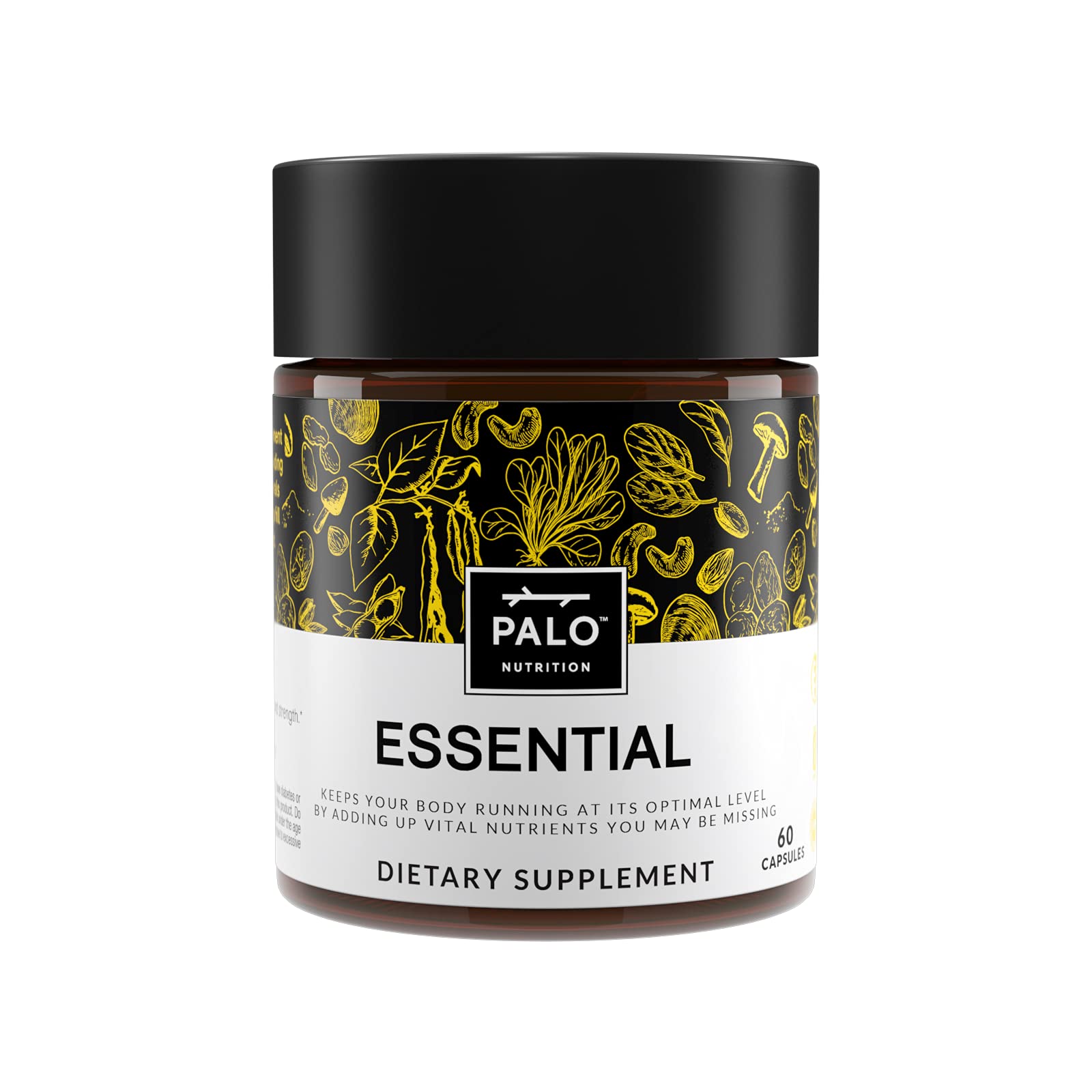 Front view of PALO Essential+ Adult Daily Multivitamin packaging