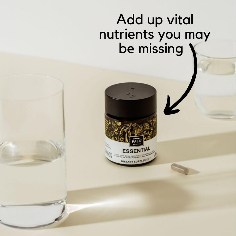 Close-up of PALO Essential+ capsules