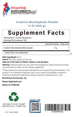 Pampas brand creatine monohydrate bag 500g