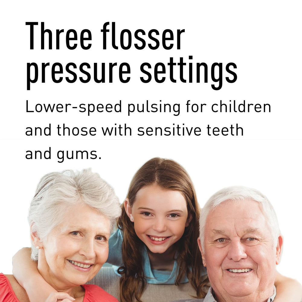 Three pressure settings for deep, normal, and gentle cleaning