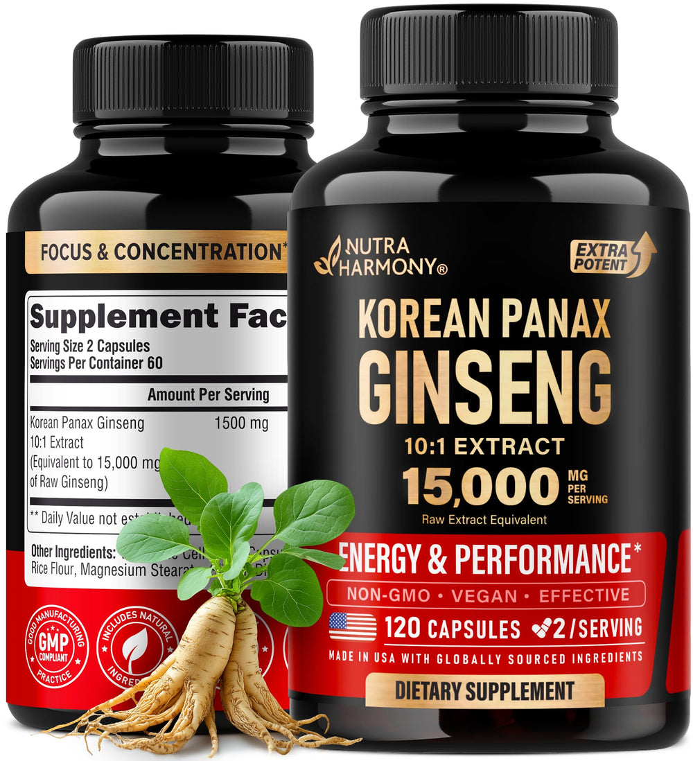 Korean Panax Ginseng 15,000 mg 10:1 extract - 120 capsules hero