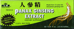 Close-up of Panax Ginseng extract with packaging and ingredients