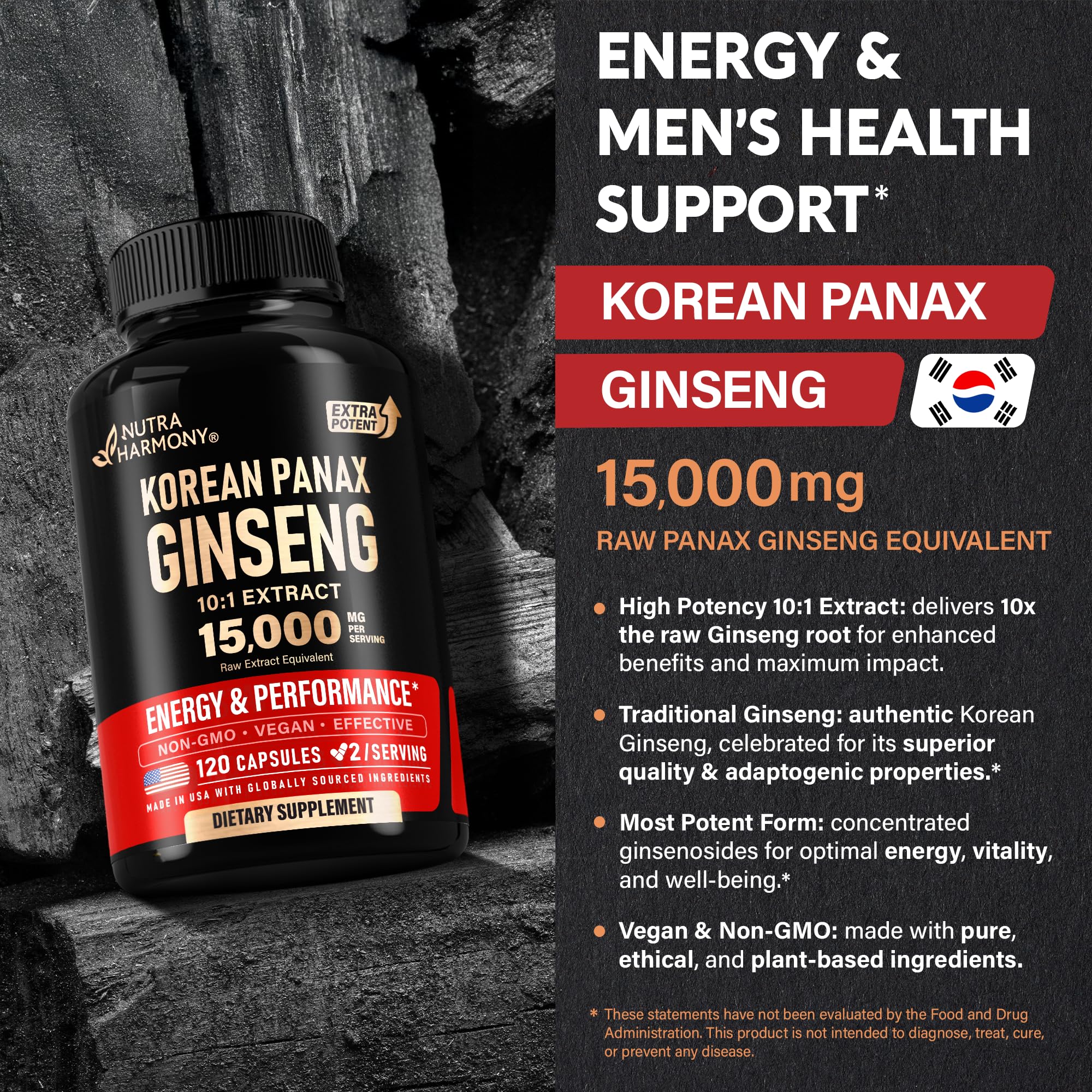 Authentic traditional Korean Panax Ginseng potency