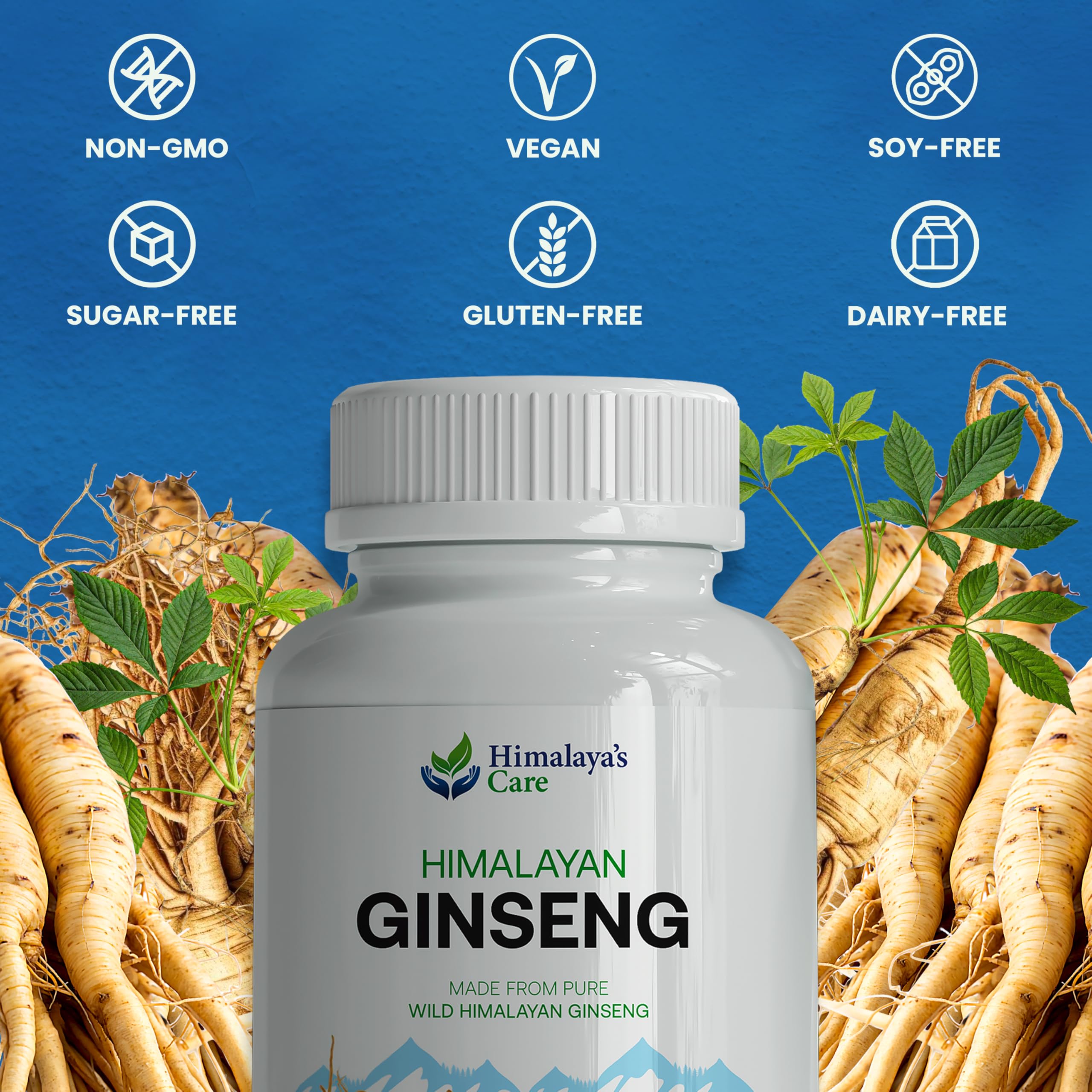 Energy and focus concept with ginseng