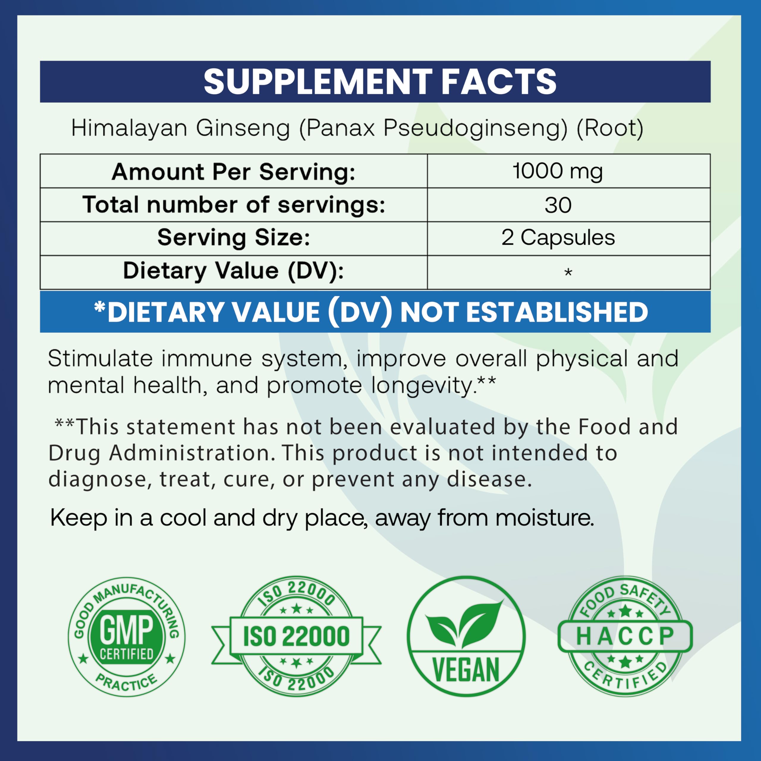 Immune support benefits of Panax Ginseng capsules