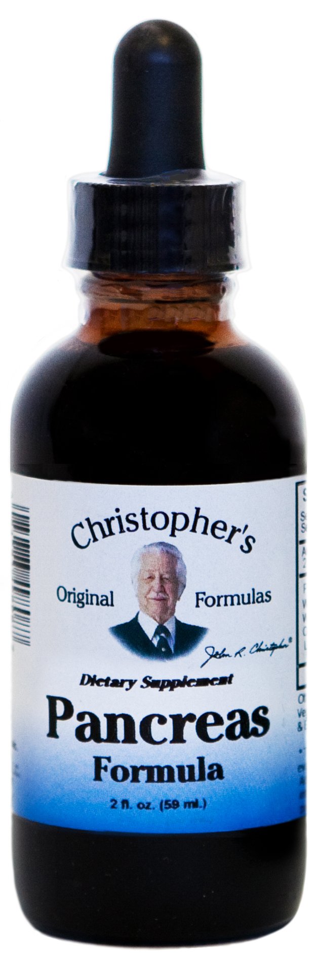 Christopher's Pancreas Formula Extract bottle with dropper