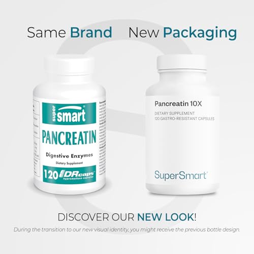 Label showing digestive enzymes for Pancreatin 10X 4000 per Day