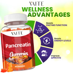 Chewy fruit-flavored enzyme gummies for digestion