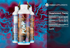 Close-up of Panda Supps Pump label showing glycerol, sodium, Astragin