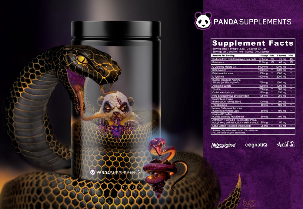 Fitness enthusiast preparing to take Pandamic pre-workout before training