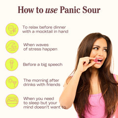 Panic Sour stress gummies packaging, 30 count