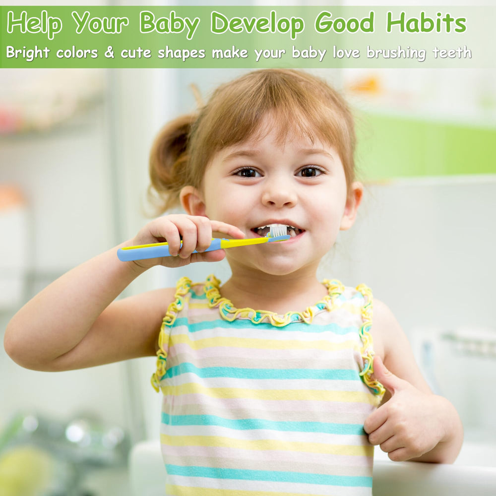 Infant training toothbrush suitable for ages 1-12 in use