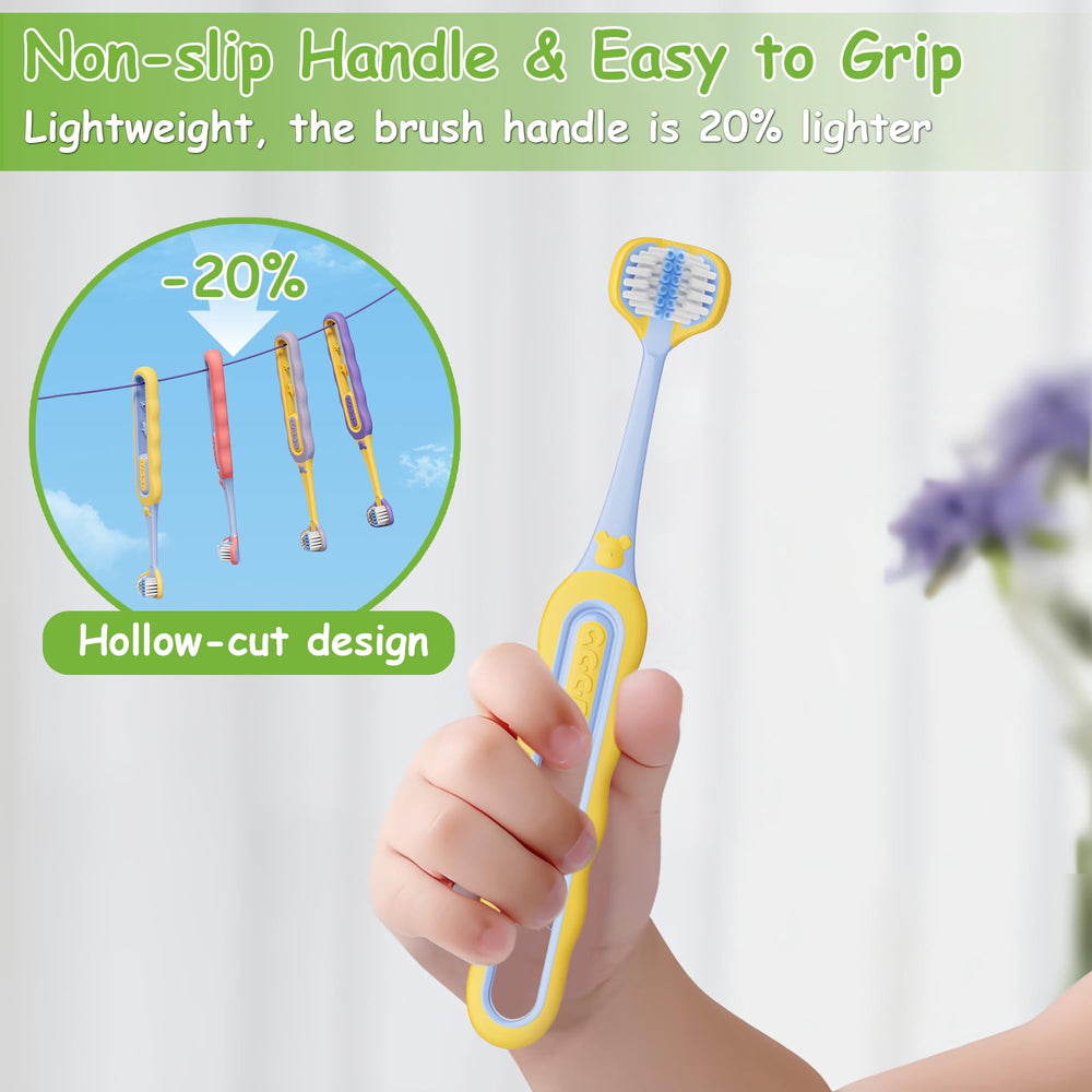 Four vibrant color options for Panimosi toddler toothbrush